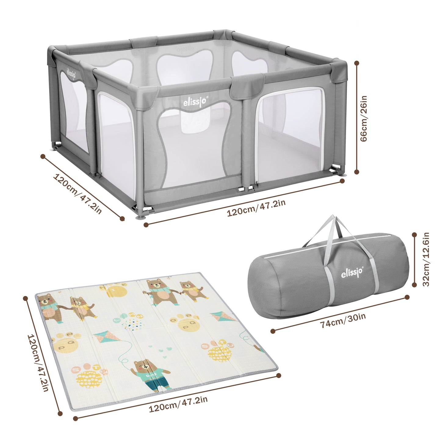Elissio® Grondbox 120×120 cm Grijs PRE-ORDER