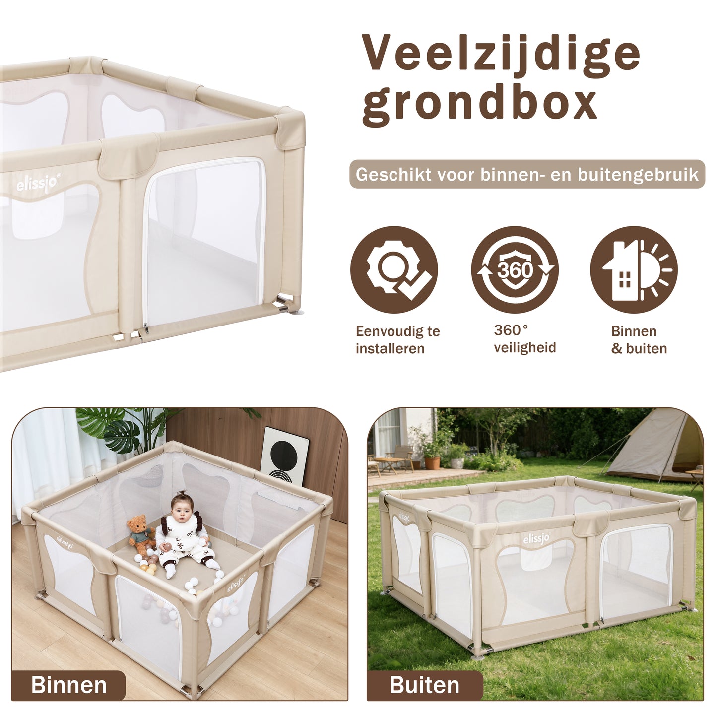 Elissio® Grondbox 120×120 cm Beige PRE-ORDER