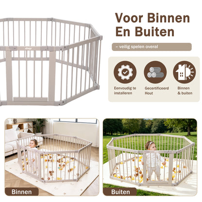 Japandi Beige Houten Inklapbare Grondbox Multifunctioneel 130x130x70