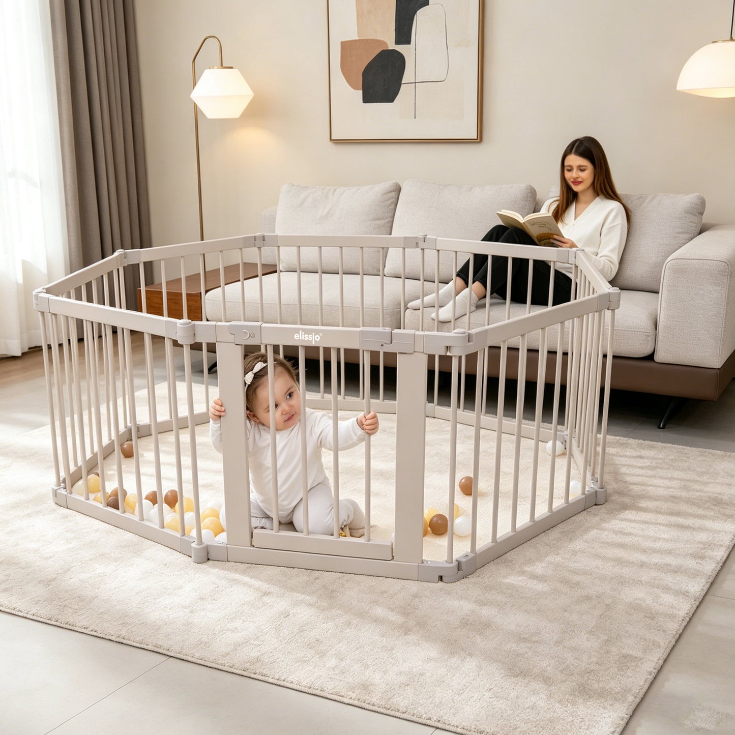 Japandi Beige Houten Inklapbare Grondbox Multifunctioneel 130x130x70