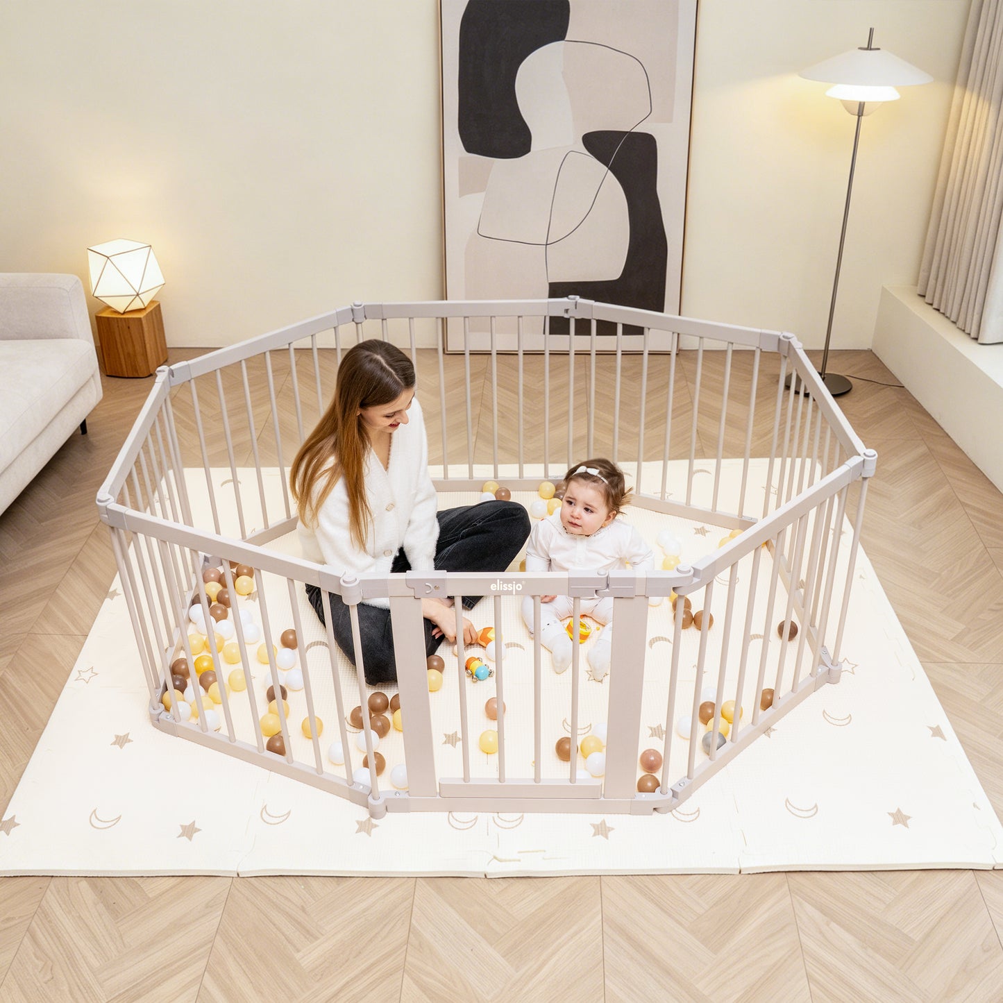 Japandi Beige Houten Inklapbare Grondbox Multifunctioneel 130x130x70