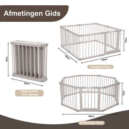Japandi Beige Houten Inklapbare Grondbox Multifunctioneel 130x130x70