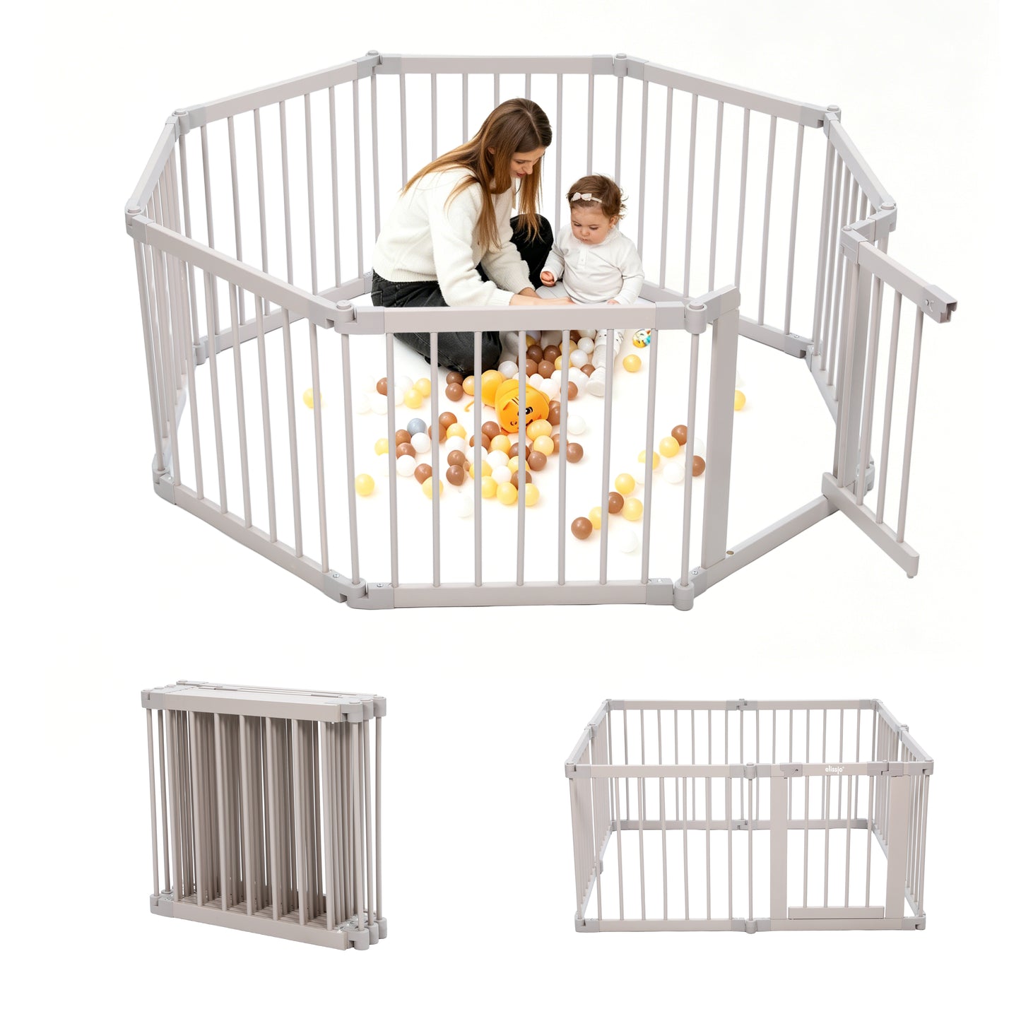 Japandi Beige Houten Inklapbare Grondbox Multifunctioneel 130x130x70