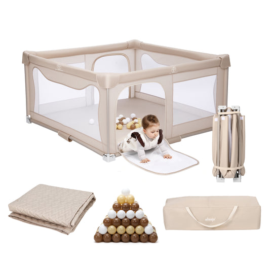 Elissio® Grondbox Inklapbaar 150x150 - Beige Speelballen Edition PRE-ORDER